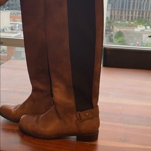 Stuart Weitzman cognac and brown leather boot